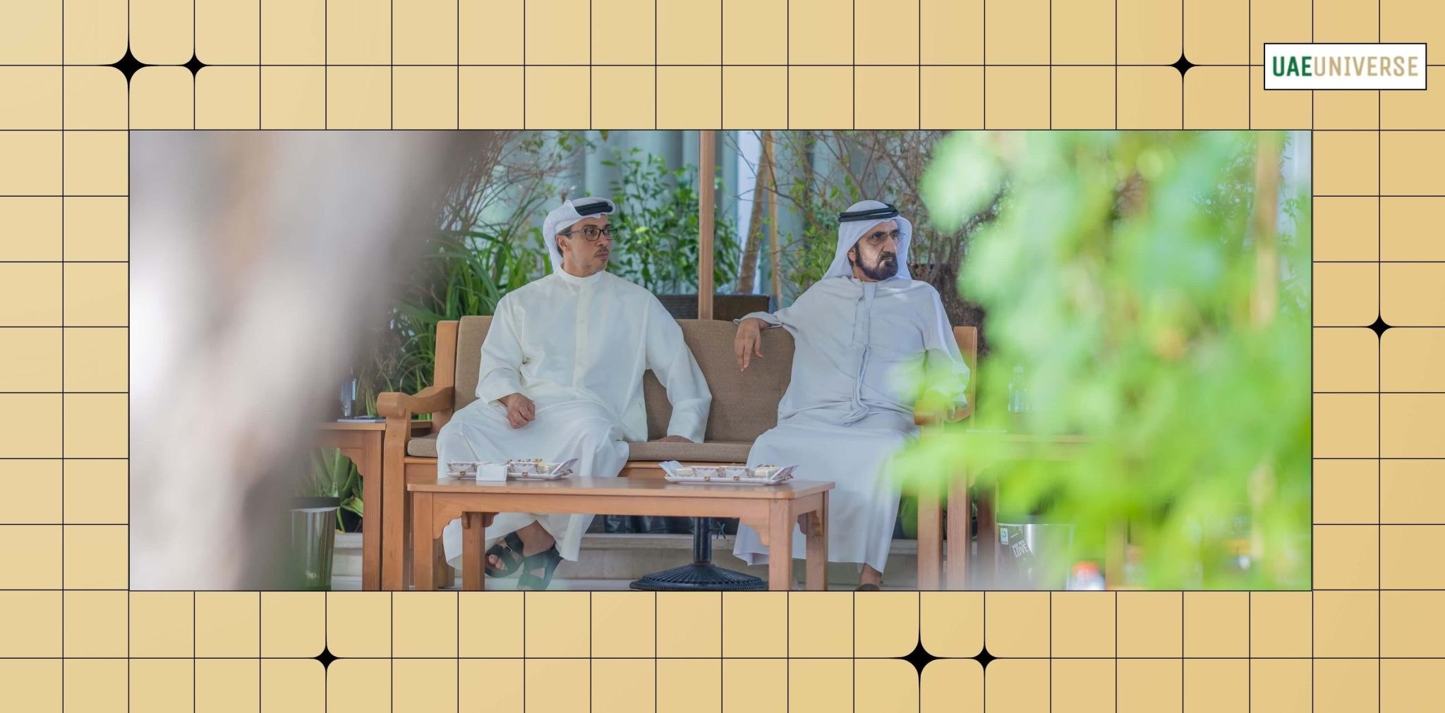 Mohammed bin Rashid Meets With Mansour bin Zayed at Al Marmoom